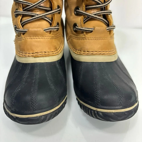 Sorel Slimpack II‎ Tan Leather Rubber Lace Up Waterproof Winter Boots Size 7 - Picture 4 of 13